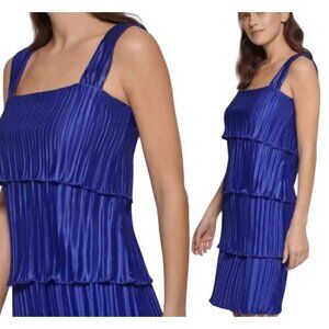 DKNY Tiered Satin-Like Dress Size 6 (606)